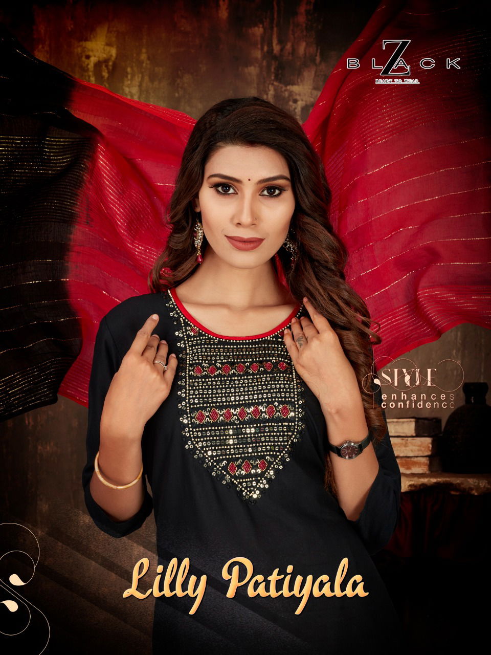 Lilly patiyala Z Black Rayon Patiyala Readymade Suits